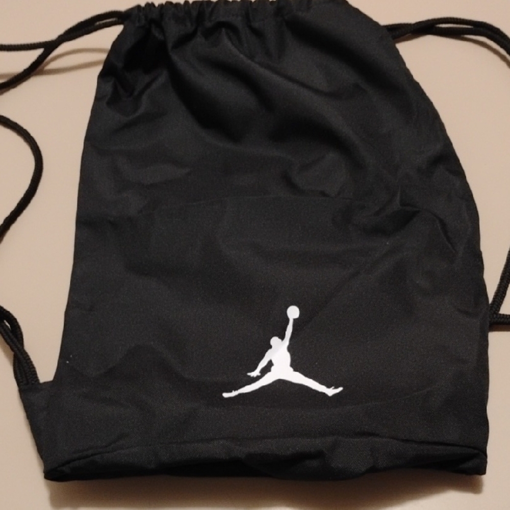 Nike Black Drawstring Backpack With White Logo - image 1